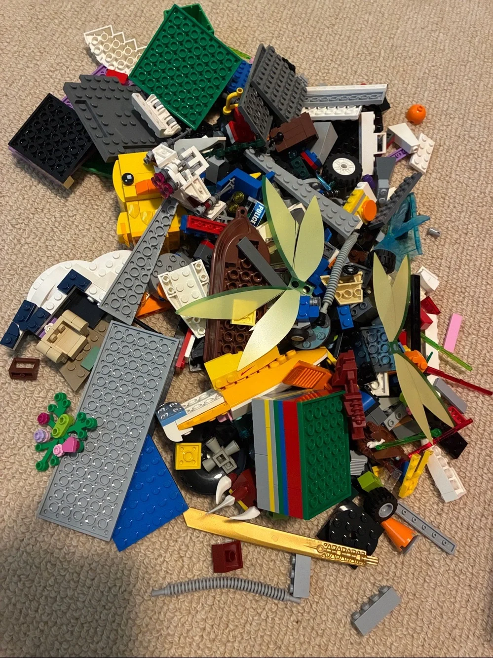 Lego Container with Variety of Blocks and Pieces